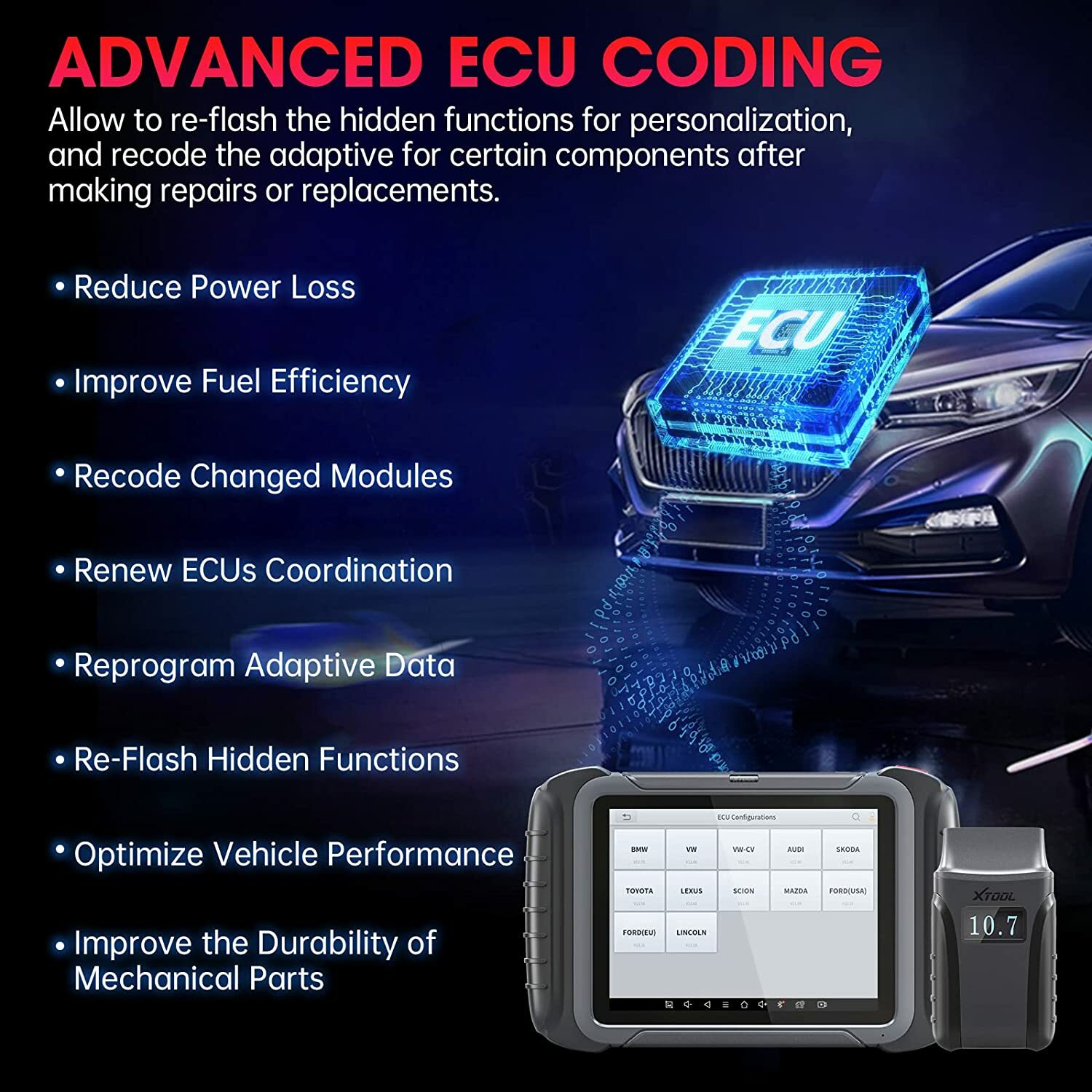 XTOOL D7 D8-BT D9-BT PAD PLUS A30M Full System Diagnostic Scanner Car Key Coding