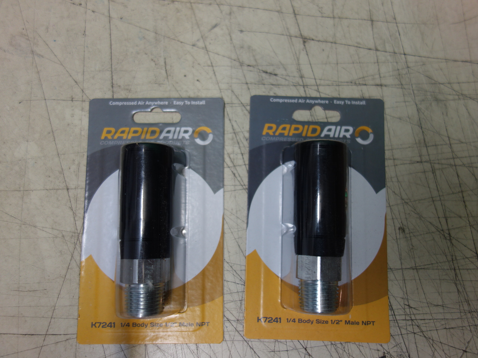Lot of 2x * RapidAir K7241 Safety Air Coupler 1/4" Body 1/2" Male NPT * NEW