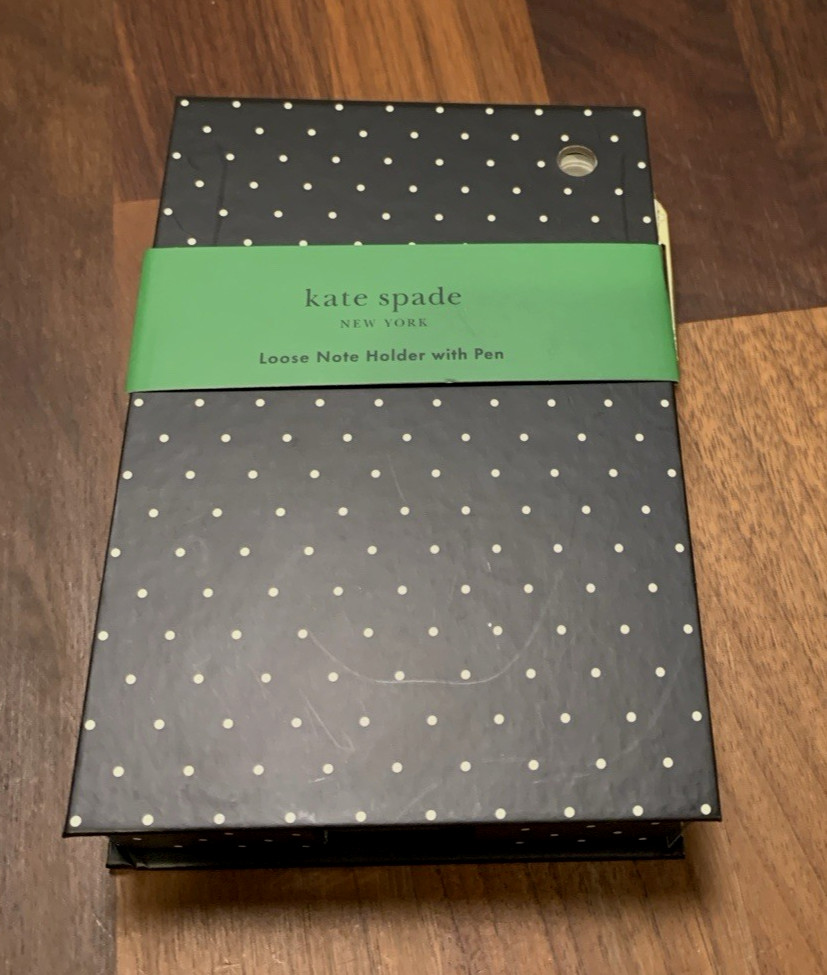 Kate Spade New York Loose Note Holder With Pen Black Dot