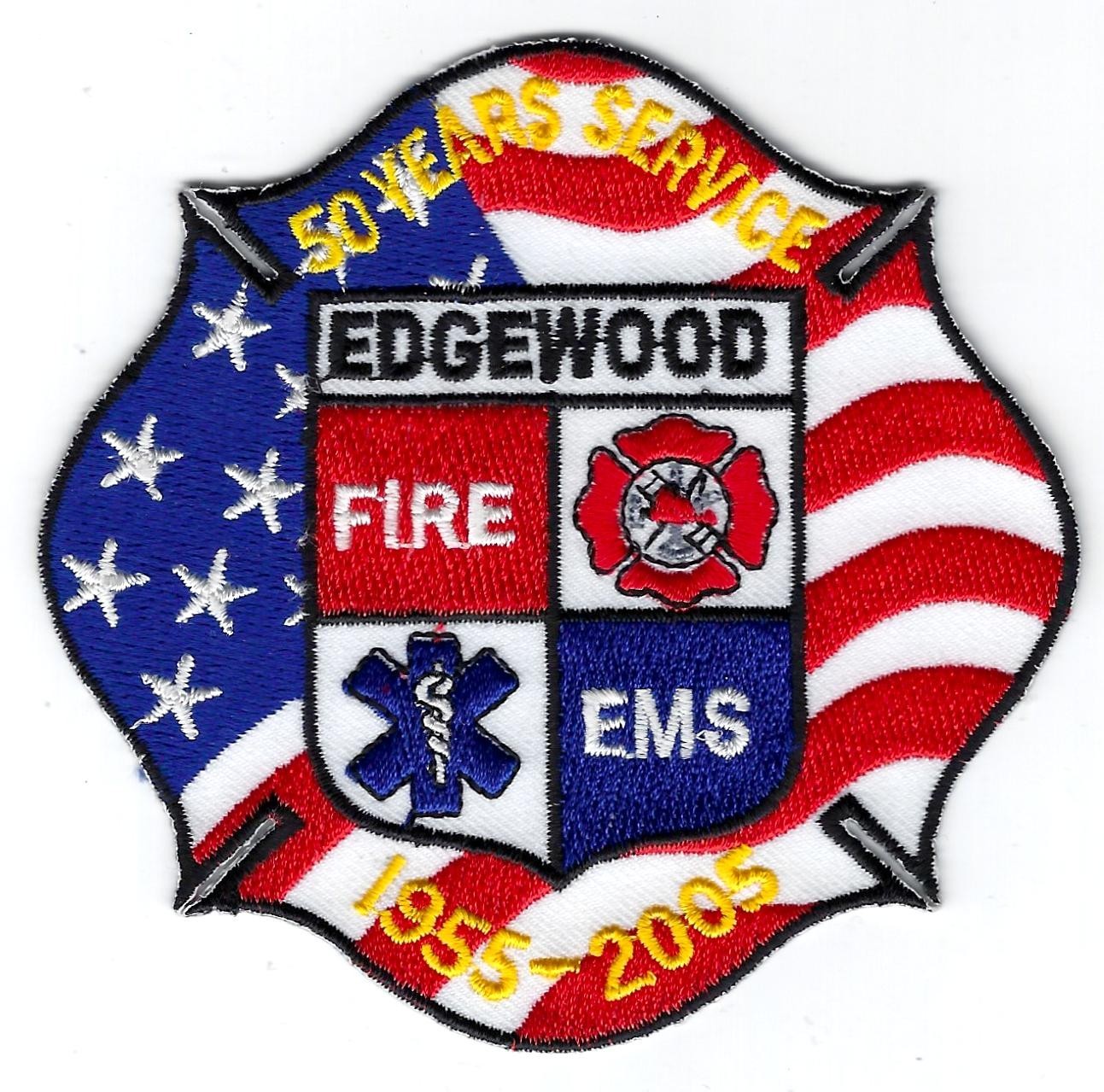 KENTUCKY - Edgewood Fire & EMS "50th Anniversary" Maltese Dept. Patch