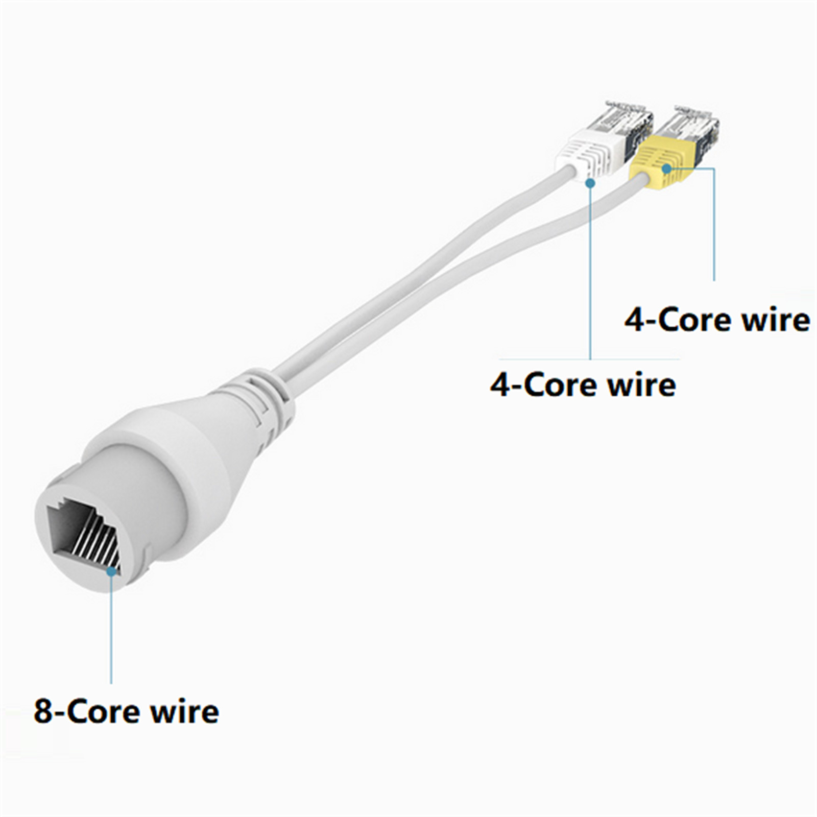 POE Splitter 2-in-1 Network Cabling Three-way RJ45 Adapter For Security Camera