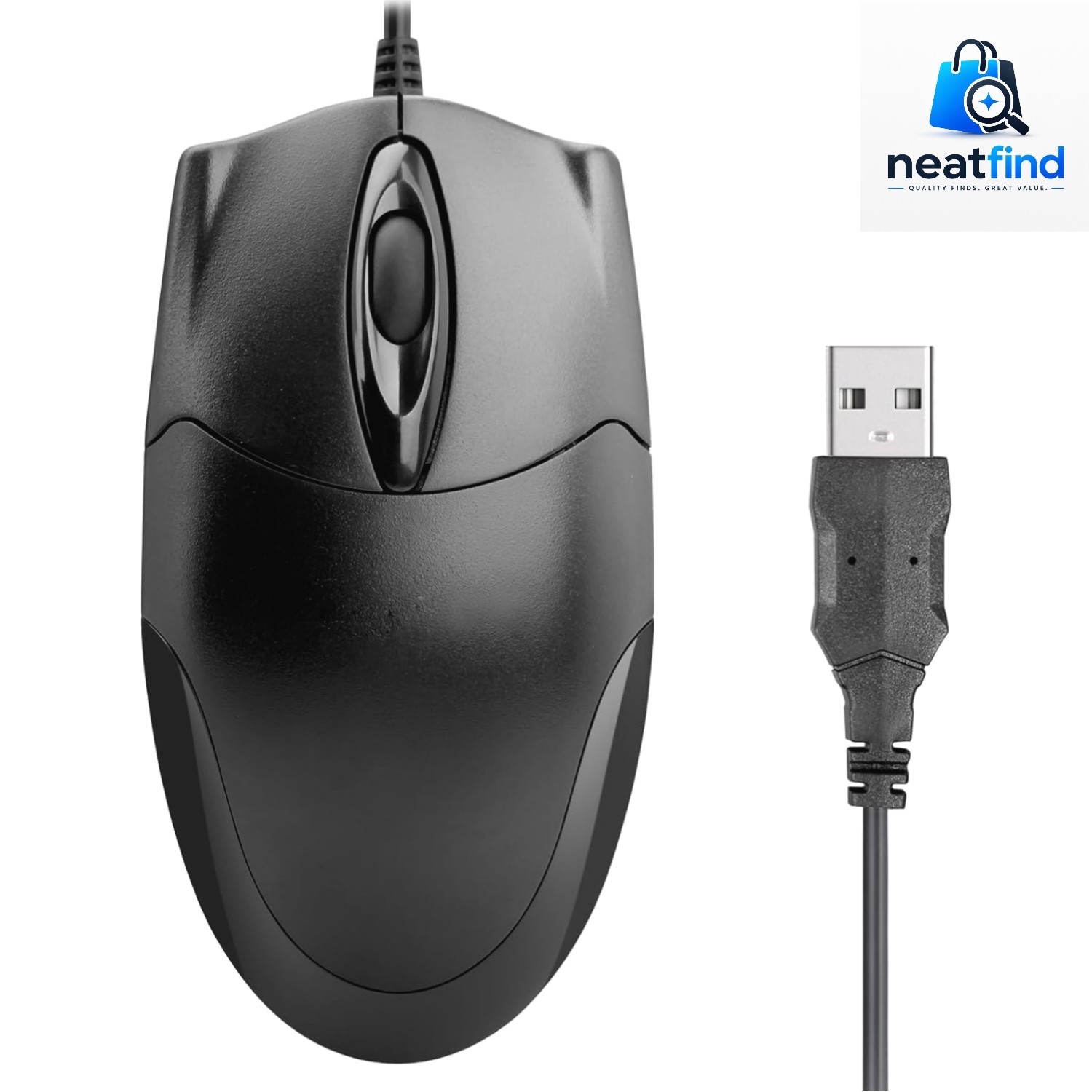 Wired Office Mouse, USB Interface, Ergonomic Design, 3-Button Optical Mouse,1...