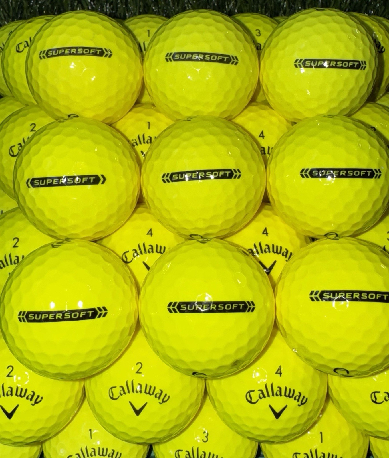 50 Yellow Callaway Supersoft Used Golf Balls Mint 5A / 4A FREE BAG