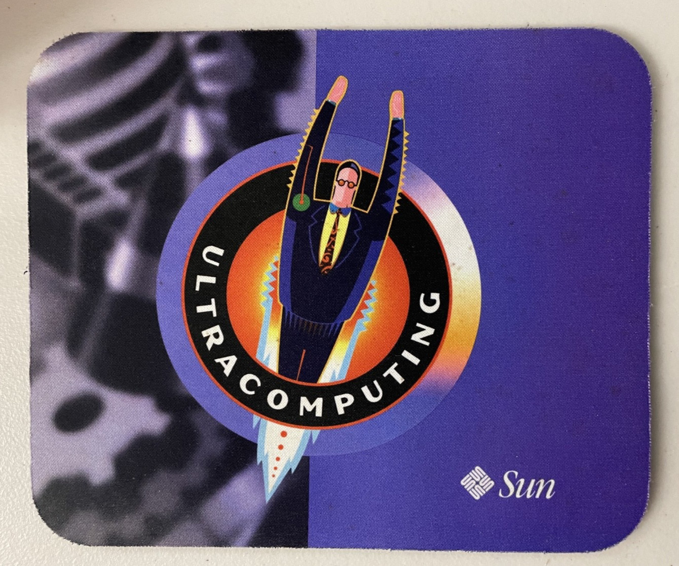 Vintage Sun Microsystems Ultracomputing Rocket Man Mouse Pad 9”x8”