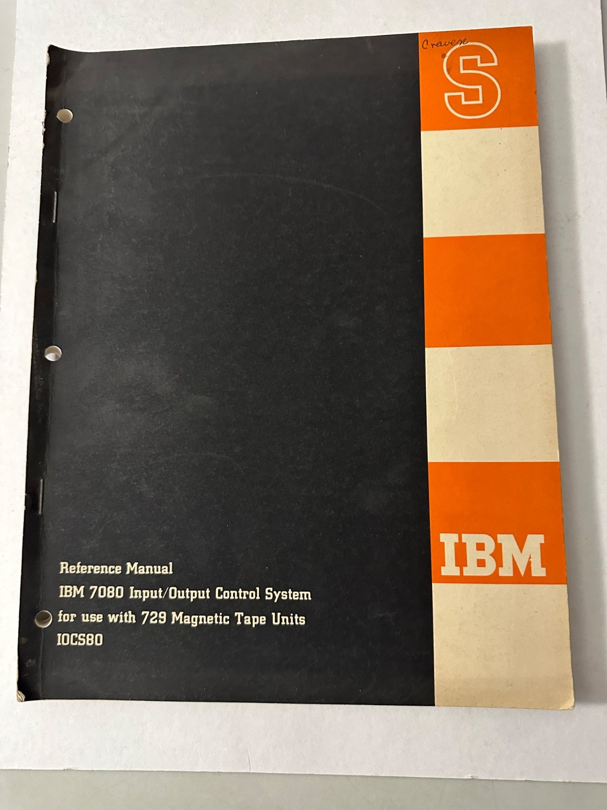 IBM Original IBM 7080 Input/Output Control System REFERENCE MANUAL - 1962!