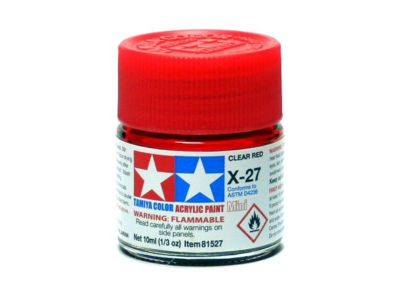 TAMIYA Model Color Acrylic Paint X-27 Clear Red Net 10ml 81527