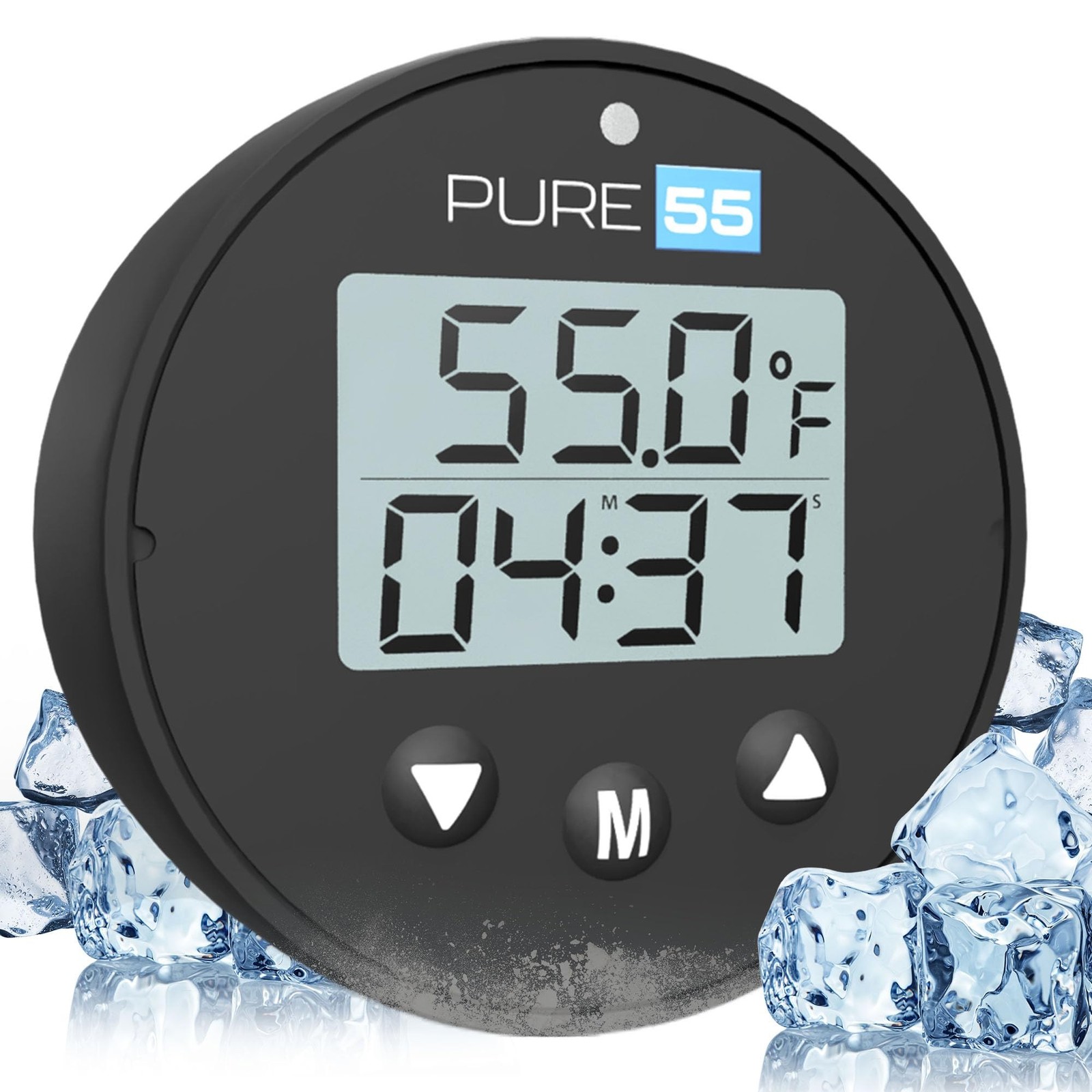 Pure55 PlungeGauge 3-in-1 Cold Plunge Thermometer with Clock & Timer - Ice Ba...