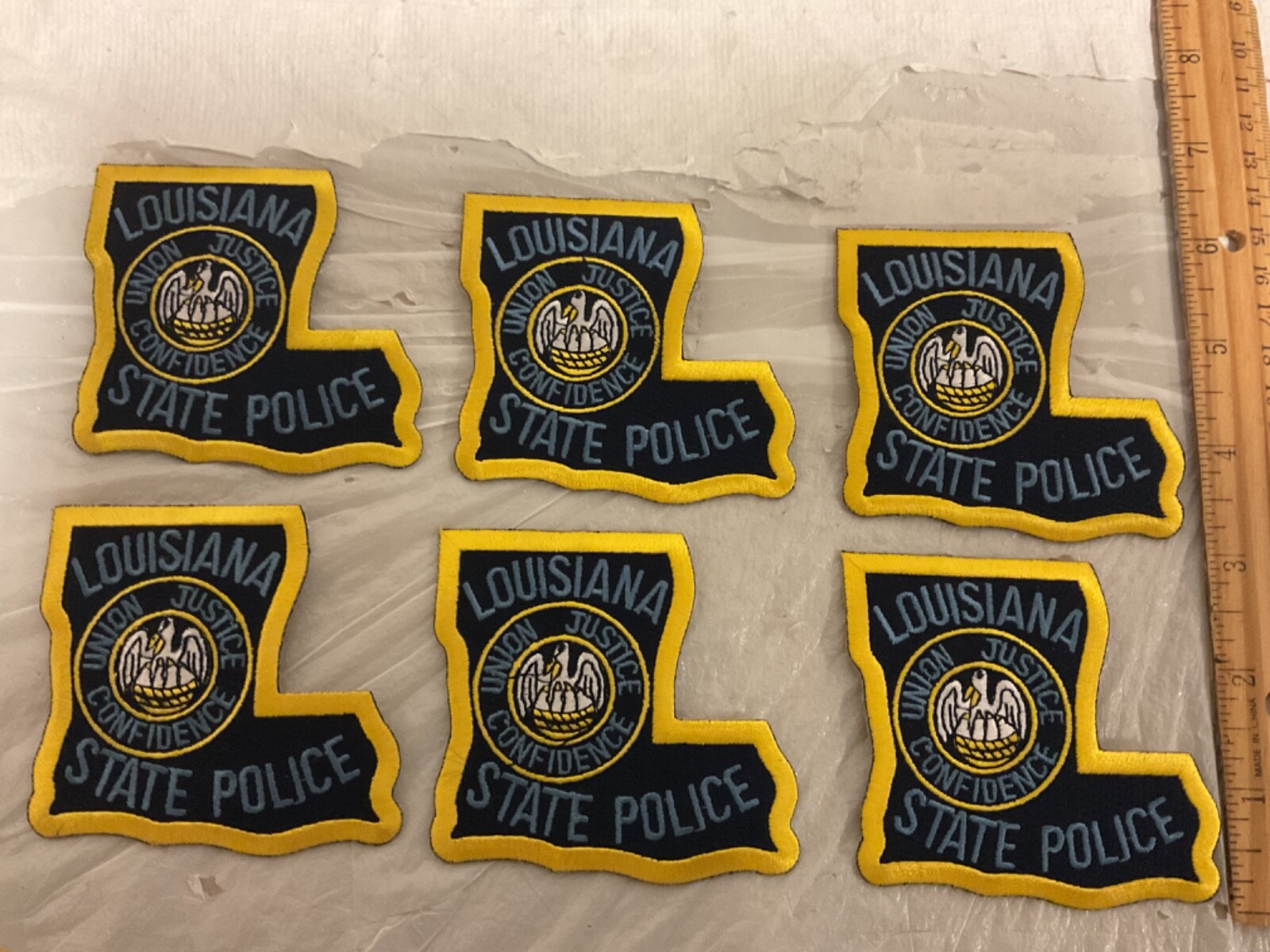 Louisiana State Police Hat  Size collectable Patch 6 total all new