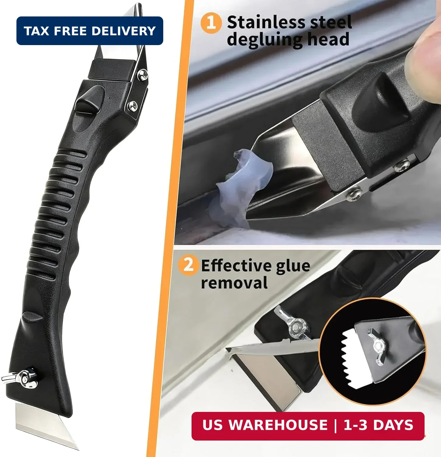 Caulking Tool Kit with Caulk Remover & Putty Knife Scraper | Multifunctional Cau