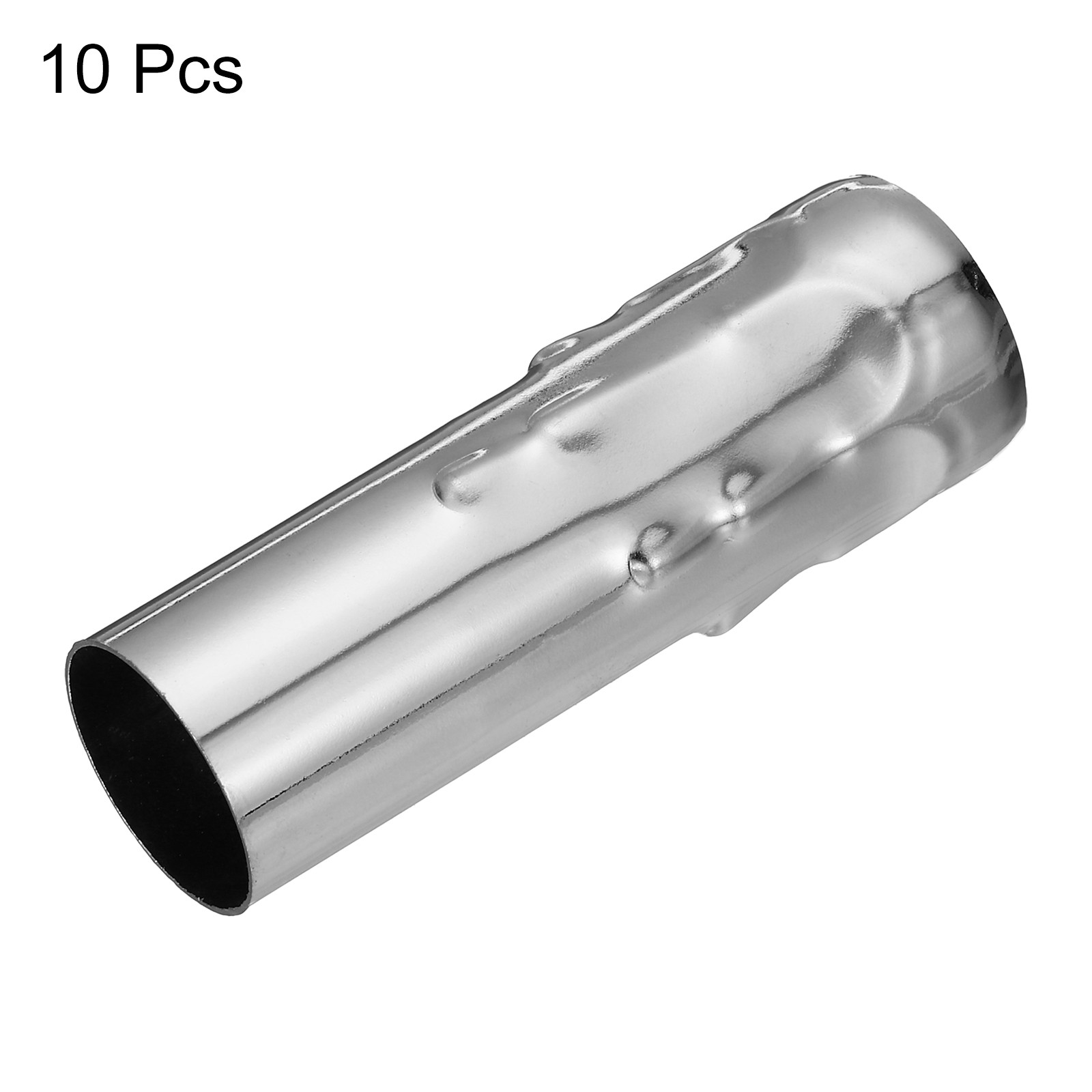 Candle Socket Covers, 3.9 Inch Candelabra Base Holder, Silver Tone 10 Pcs