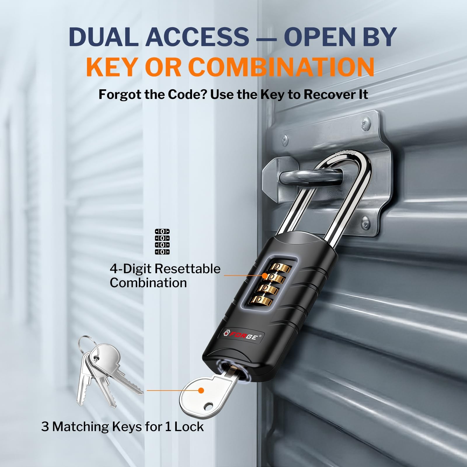 Forge 4-Digit Combination Padlock Backup Keys, Recover Forgotten Code
