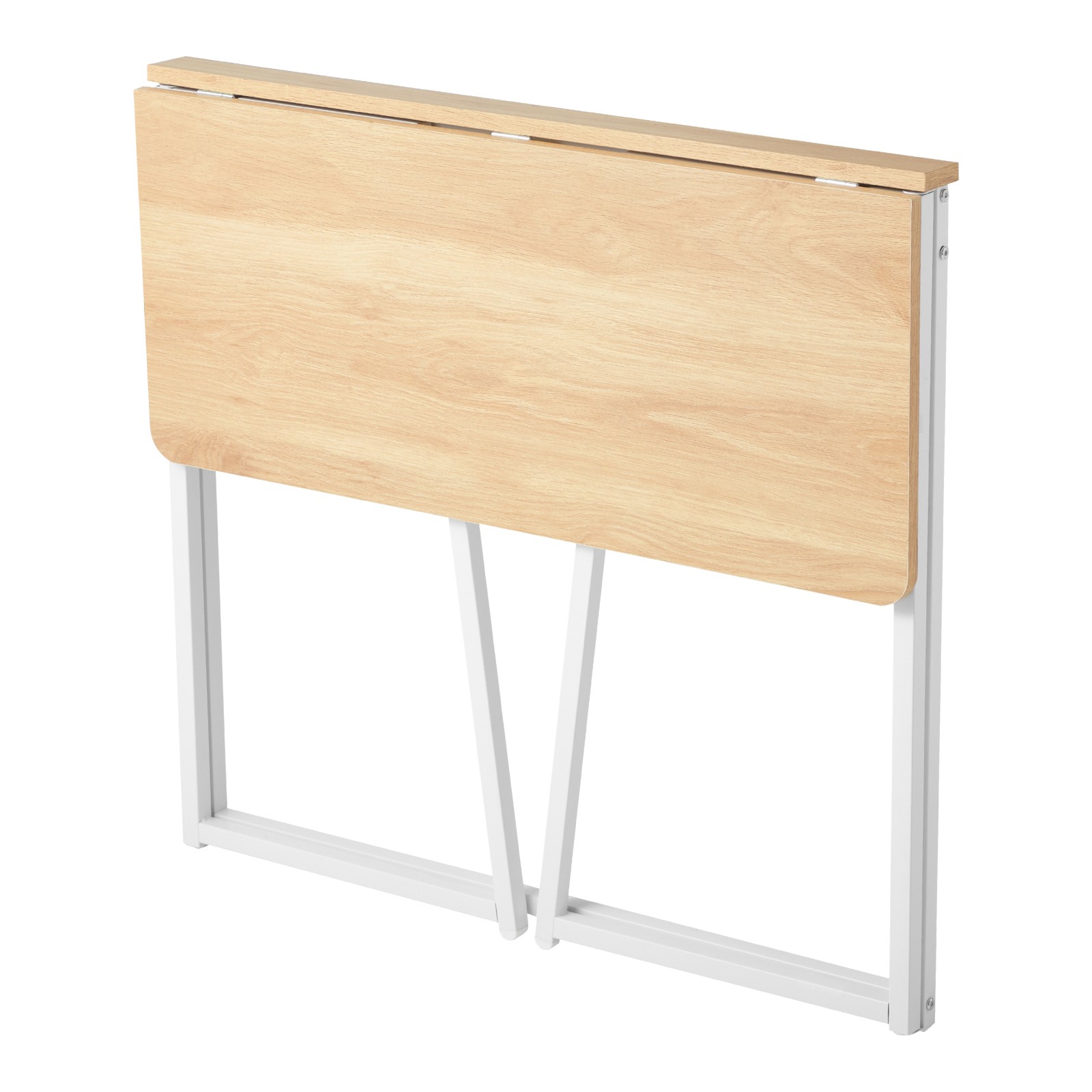 Folding Desk 31.5" Foldable Computer Table with Storage Hooks Oak