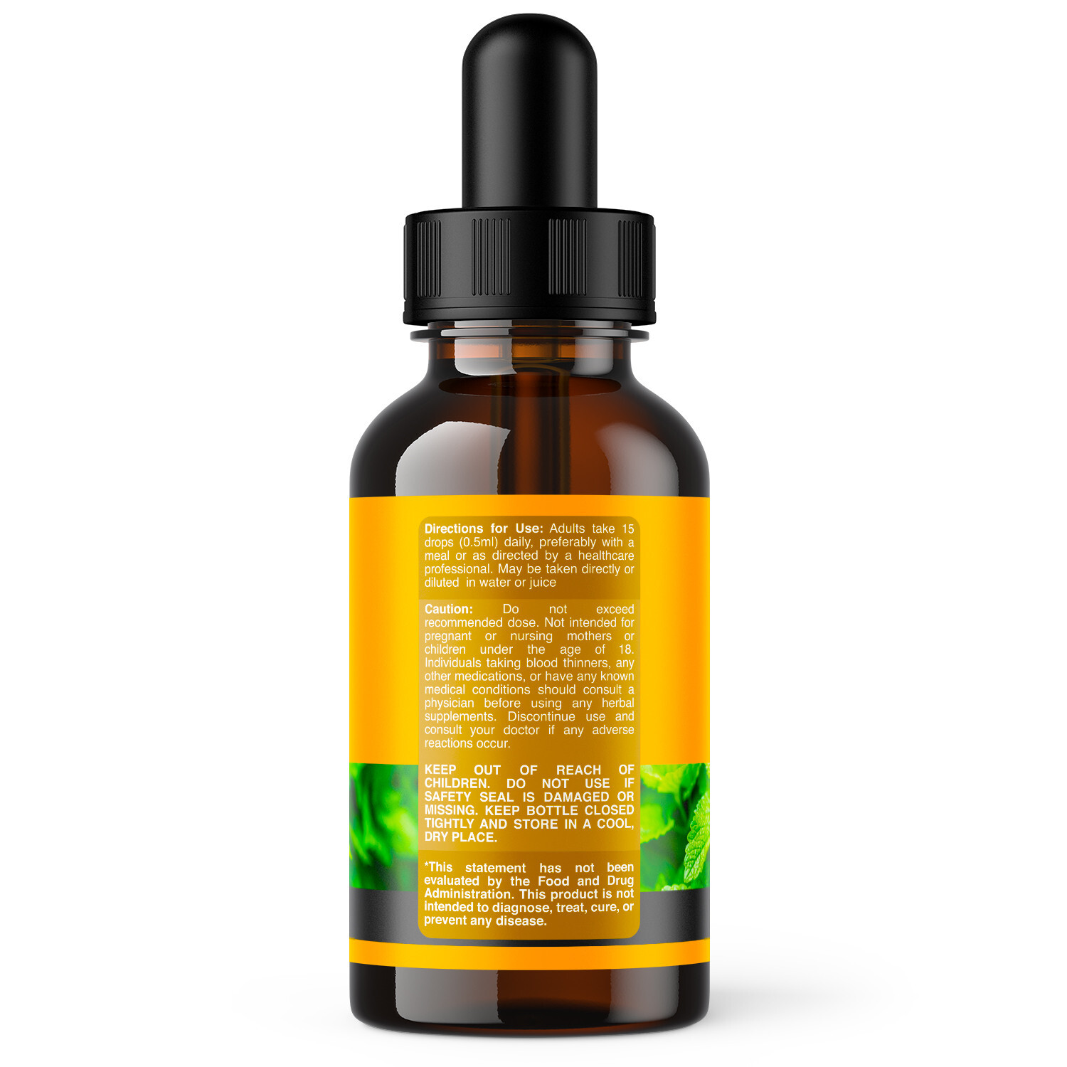 Organic Lemon Balm Leaf Liquid Extract for Immune Support 30mL