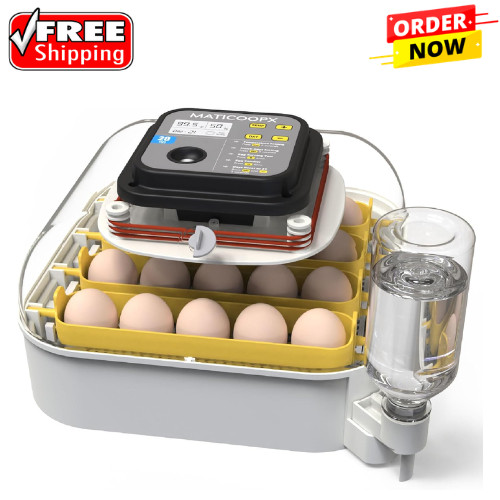 MATICOOPX 20 Egg Incubator with Humidity Display, Egg Candler, Automatic Egg Tur