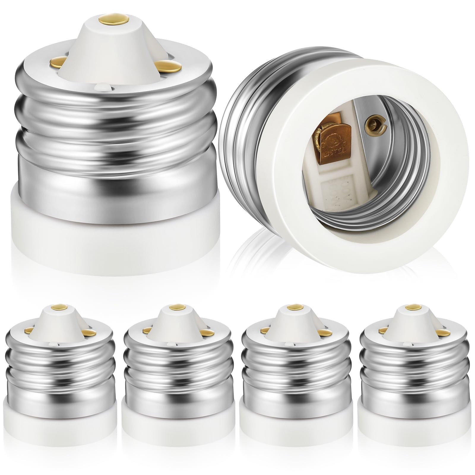 4 Pack E39 to E26 Socket Converter, Ceramic Mogul to Medium Base Adapter, 660W H