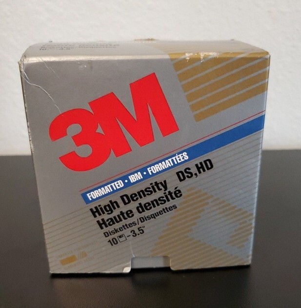 3M DS HD 3.5" Diskettes Formatted IBM High Density Pack of 10 IOB