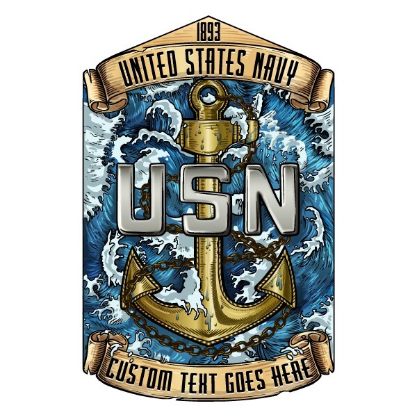 United States Navy Chief CPO Mess Anchor Up Retired Veteran 3" 1893 Truck Decal