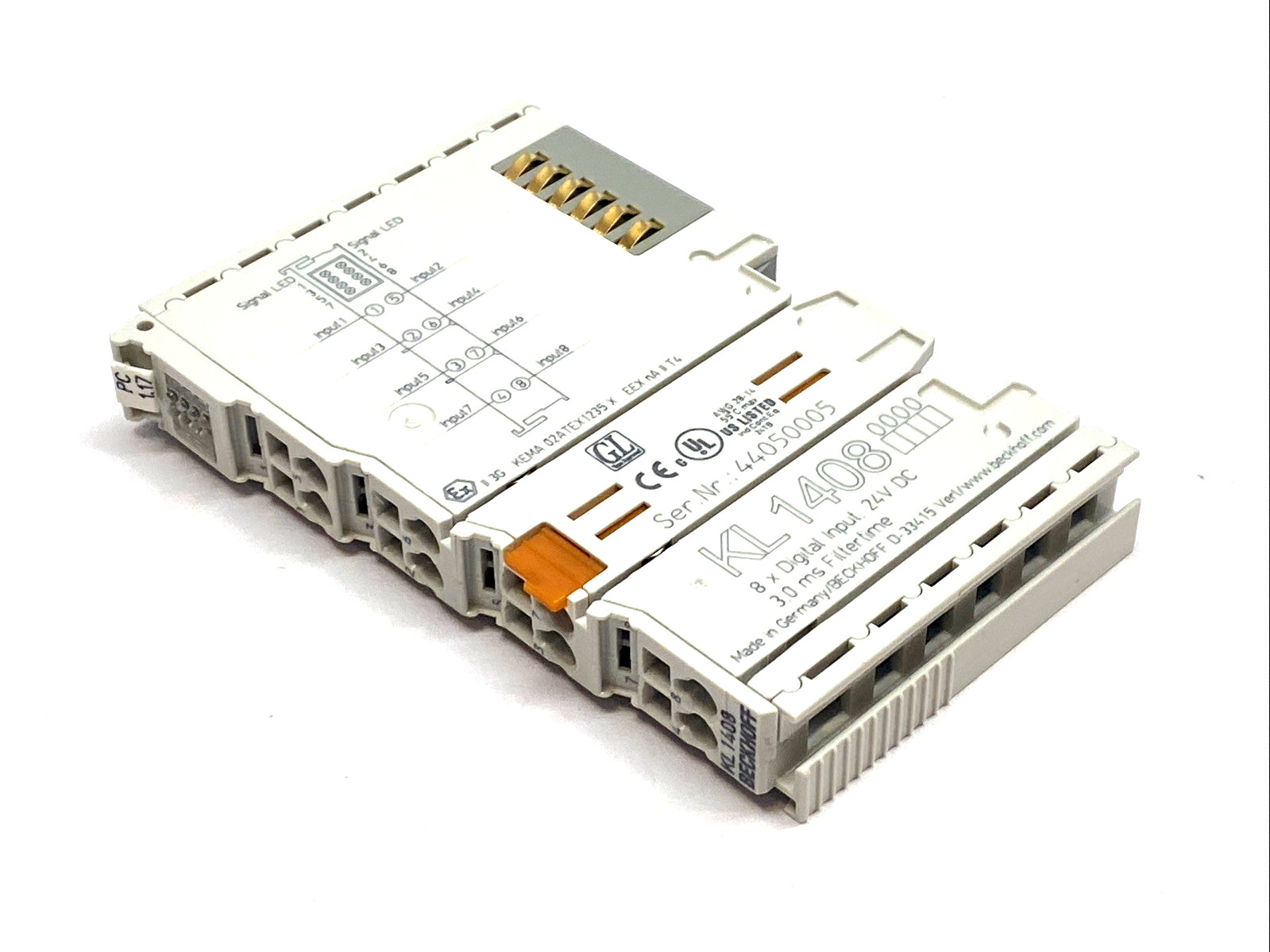 Beckhoff KL1408 Bus Terminal 8‑Channel 24V DC Digital Input 3ms Filter 1‑Wire