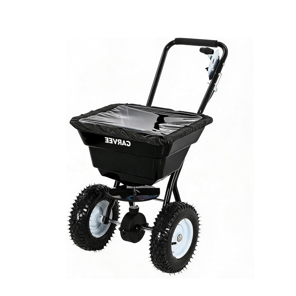 80 LBS Push Broadcast Spreader, 12FT Width 13in Wheels Adjustable Flow for Lawn