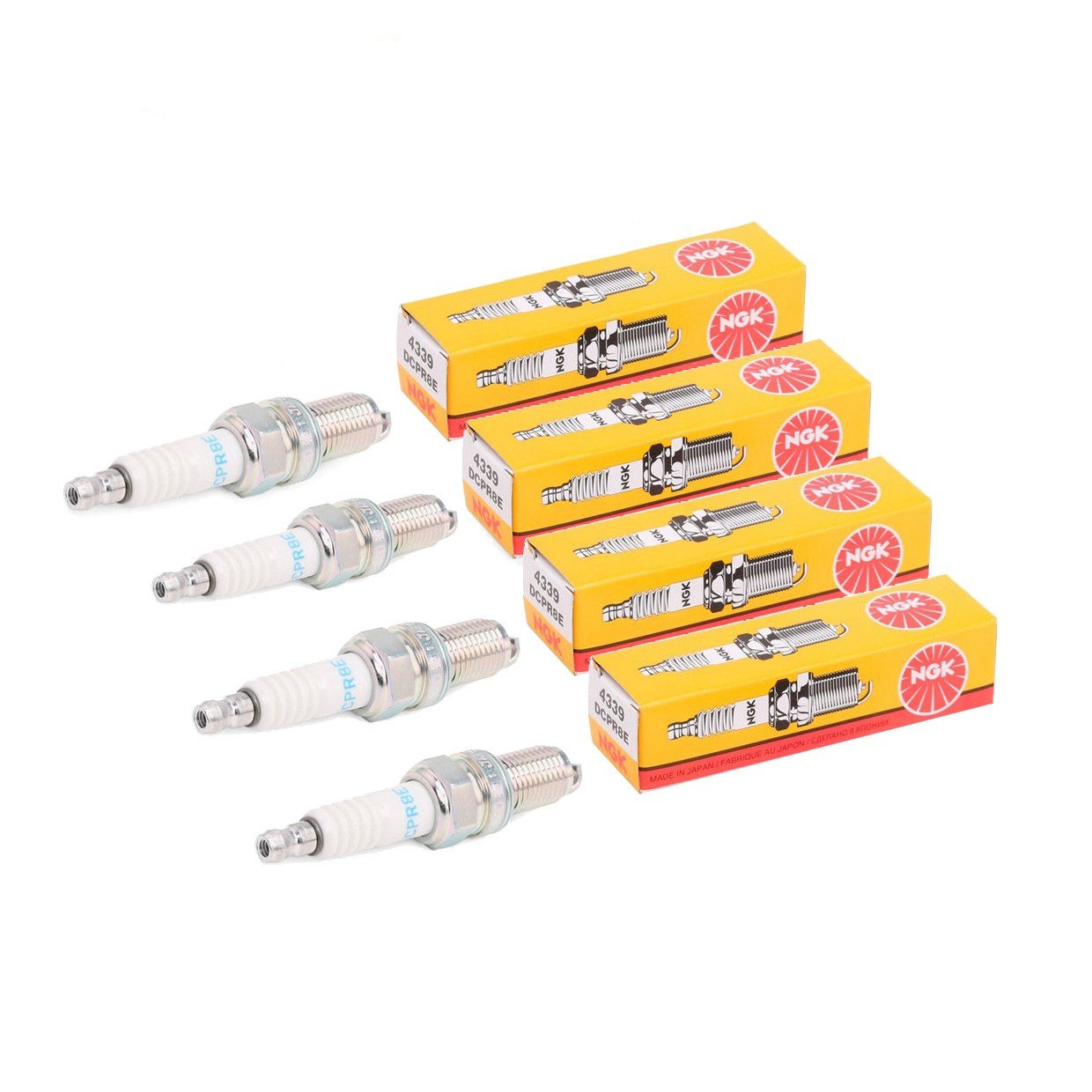 NGK 4339 Spark Plug - DCPR8E - Set of 4