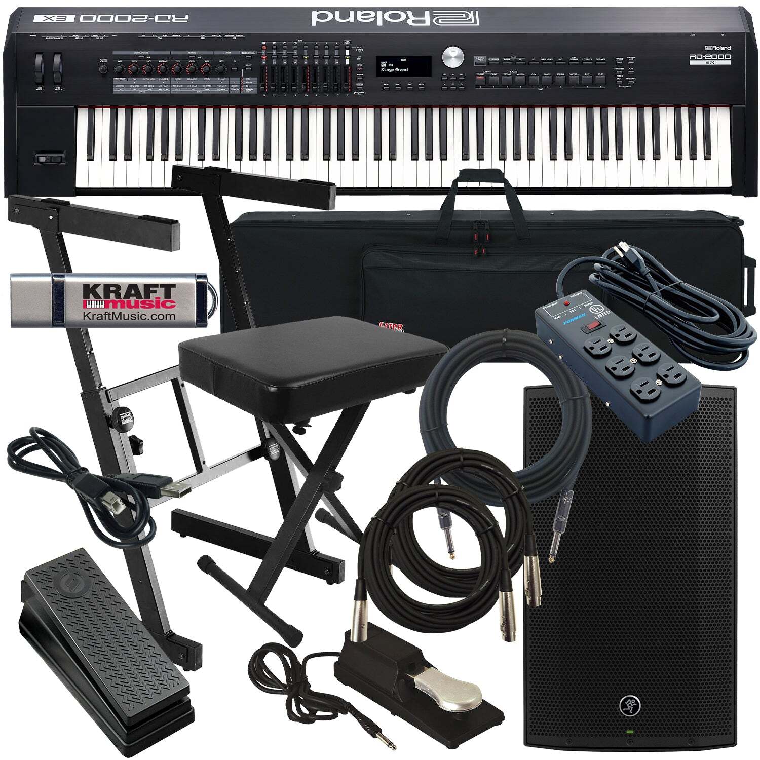 Roland RD-2000 EX Stage Piano COMPLETE STAGE BUNDLE