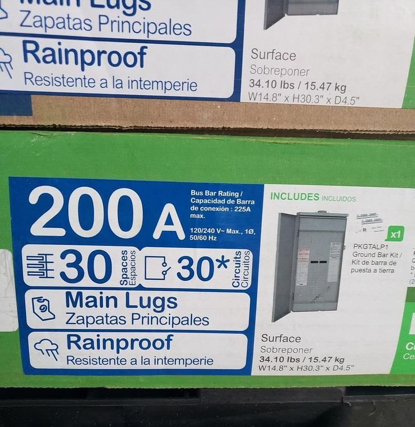 NEW SQUARE D QO130L200PGRB QO Outdoor Load Center 30 Spaces 200 Amps 120/240V AC