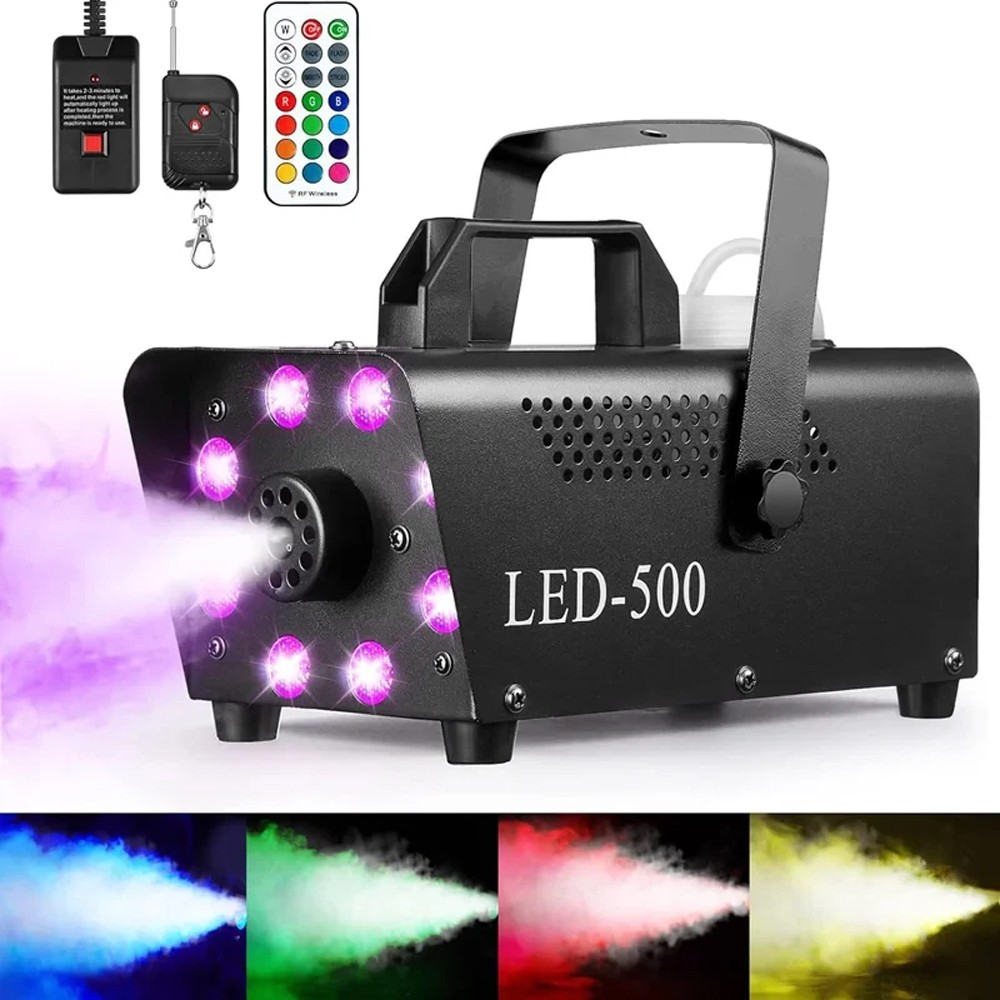 500W LED Smoke Fog Machine RGB Color Stage Fogger Effect Halloween Disco Club US