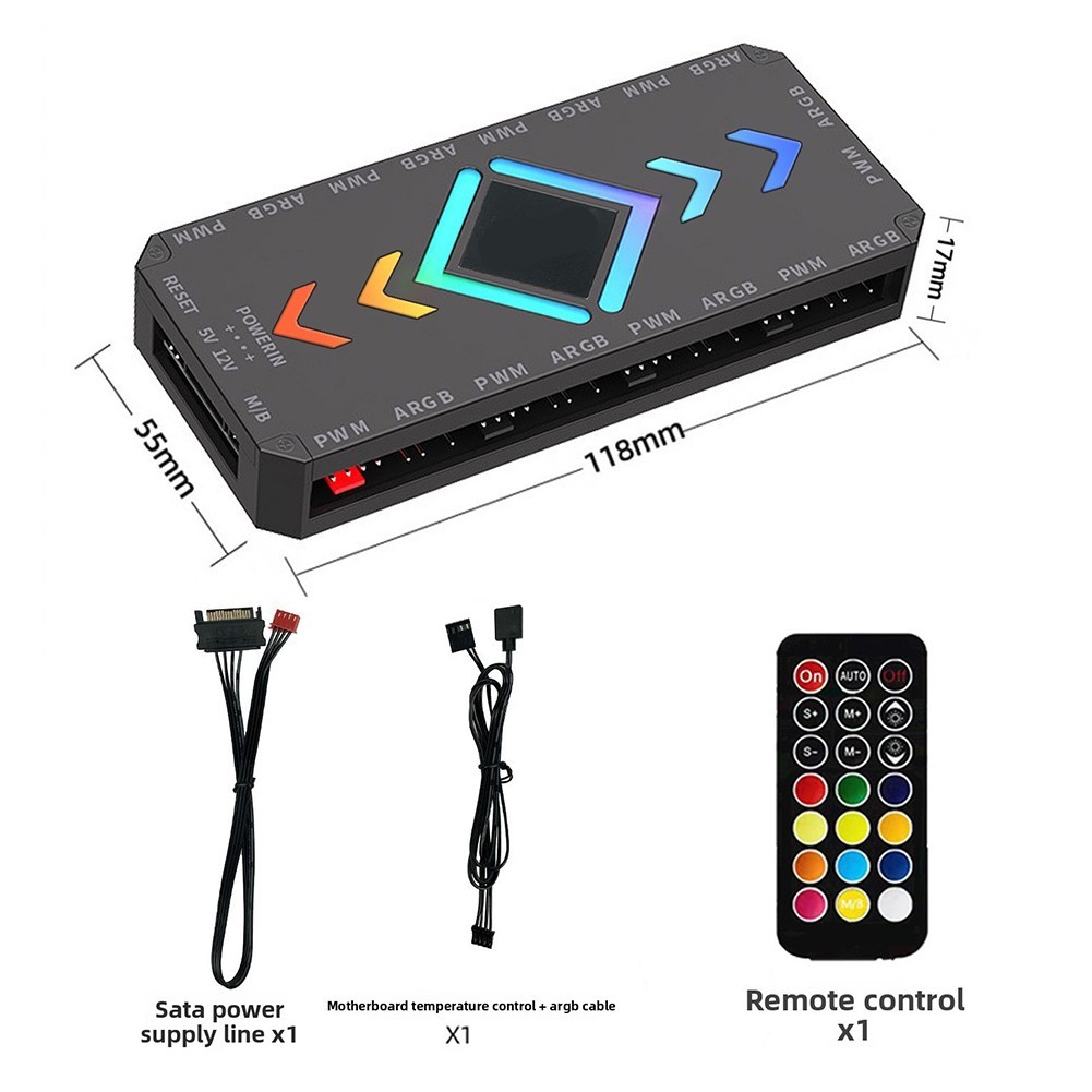 Desktop Control ARGB Controller Automatic Fan Adjustment For PC Case