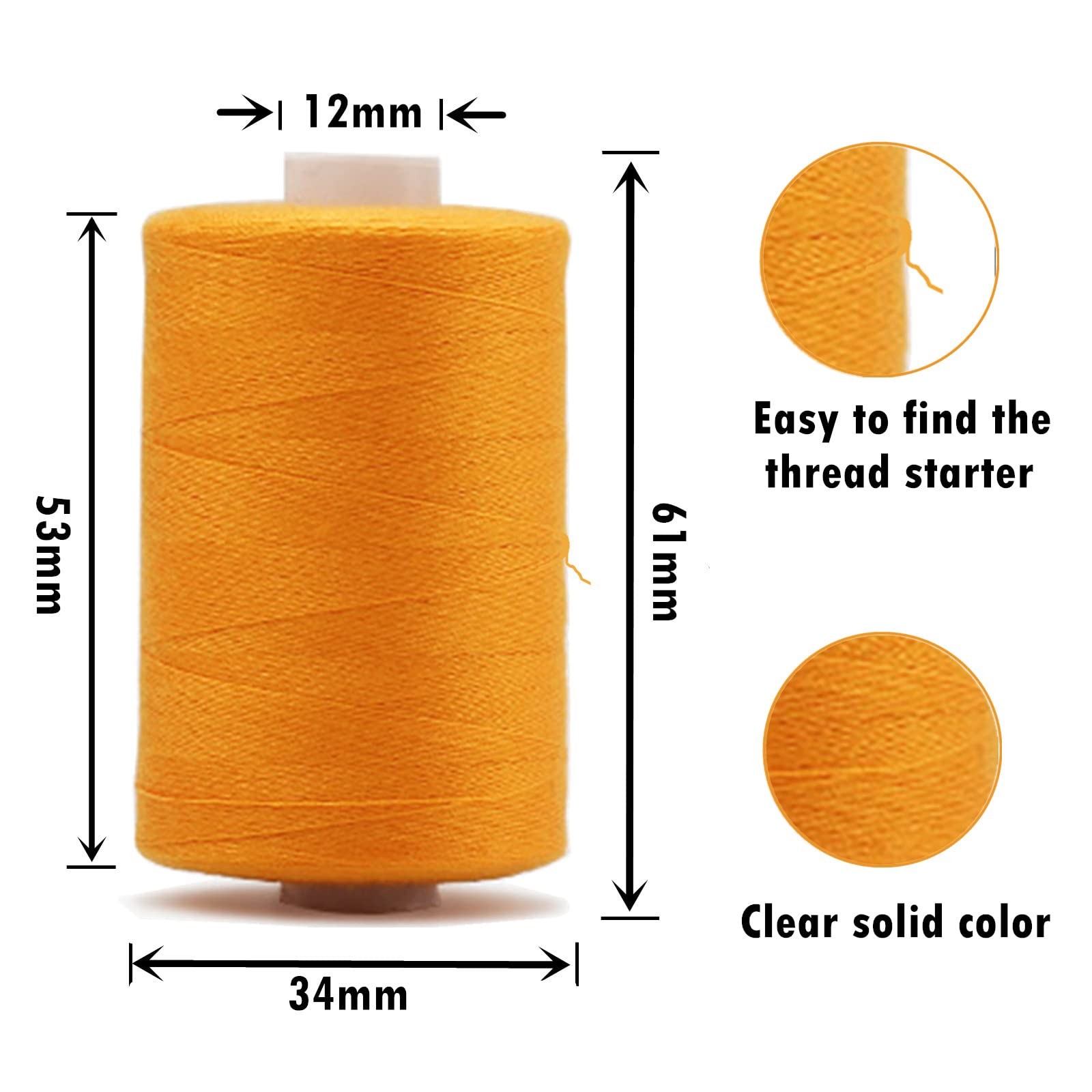 10-Spool 1000 Yards Each All Purpose Sewing Thread Assorted Basic Colors