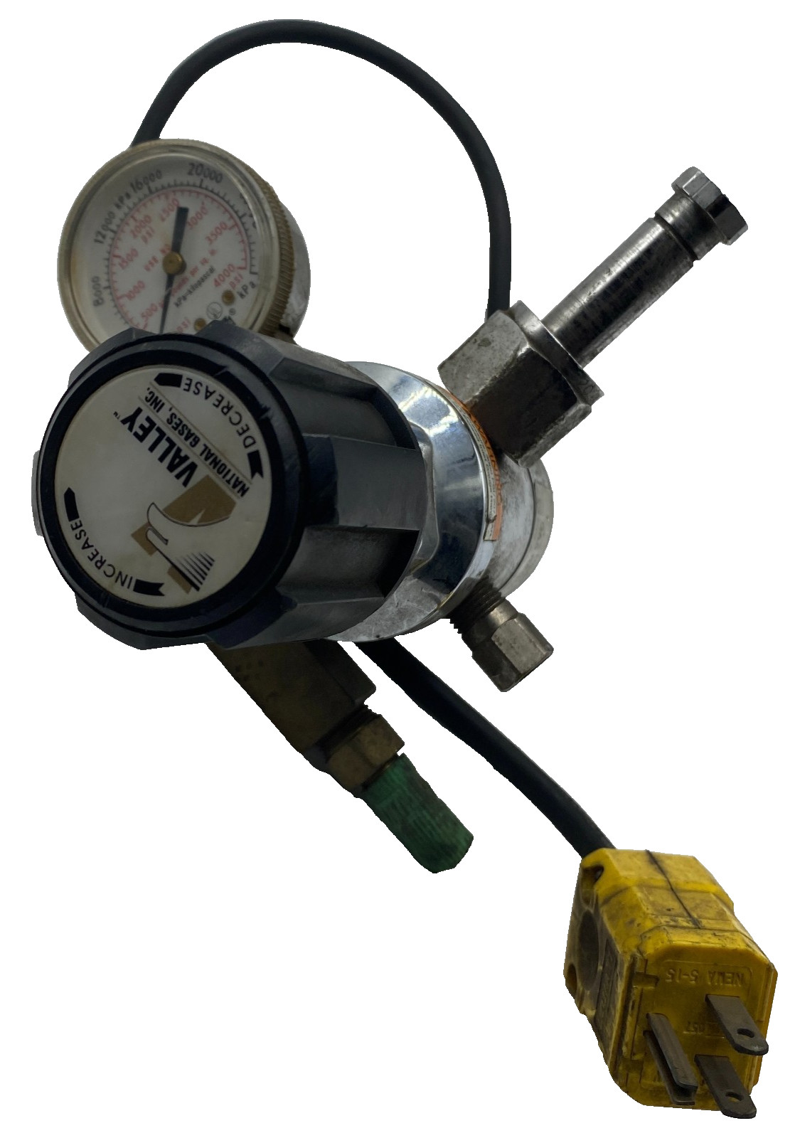 VALLEY NATIONAL GASES, HEATED GAS REGULATOR W/ USG BU-2581-AM GAUGE 150W 🎯