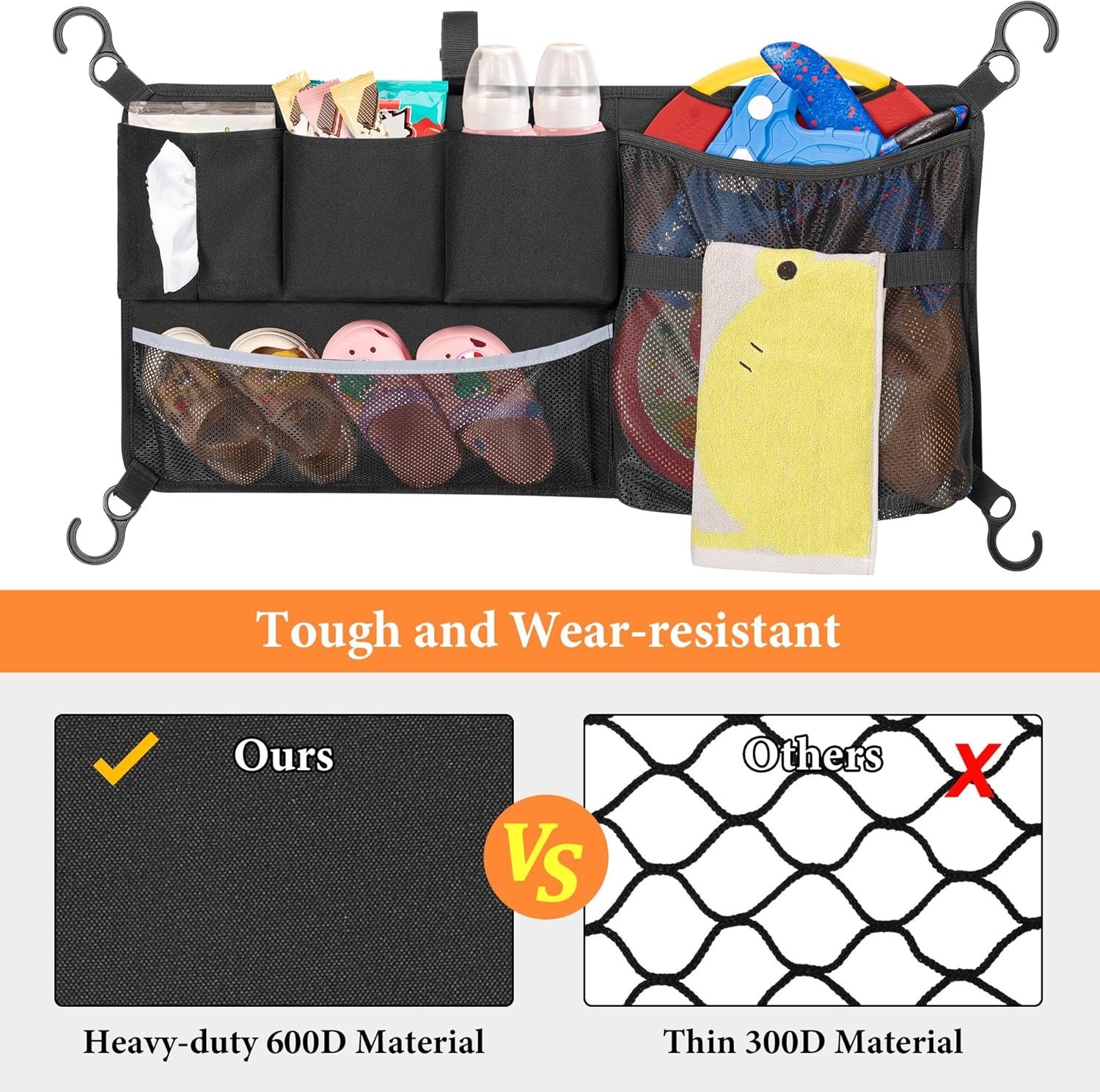 Stroller Wagon Cargo Net - Compatible with Wonderfold & Keenz Models, Black