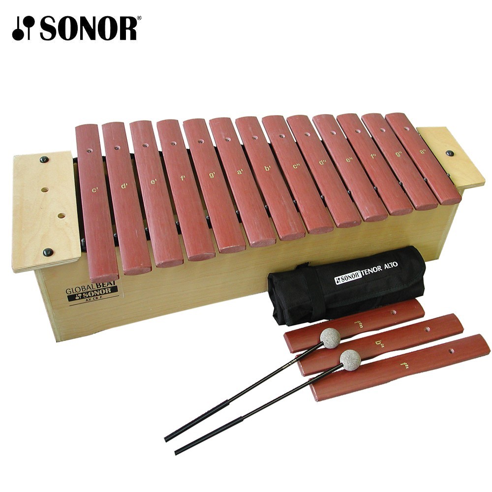 Sonor Orff AX-GBF Global Beat Alto Xylophone With 16 Fiberglass Bars & Mallets