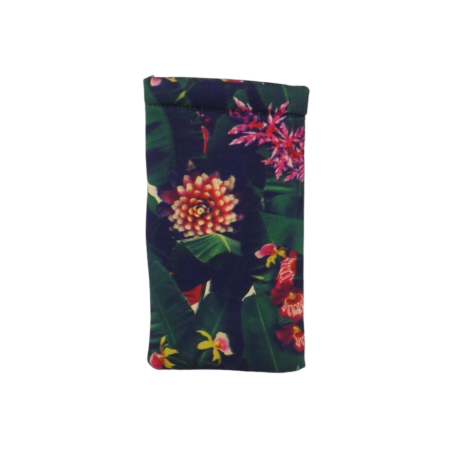 Icon Eyewear Squeeze Eyeglass Case - New - Green w/ Flowers