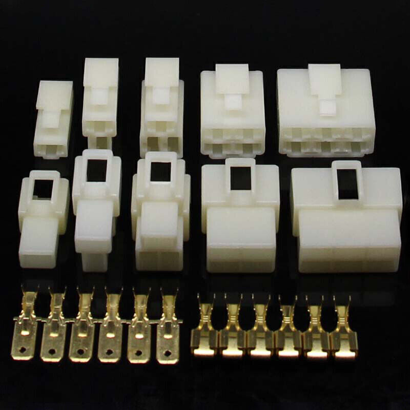 6.3mm Pin Plug Electrical Wiring Multi-Connector Terminals 1/2/3/4/6/8 Way Car