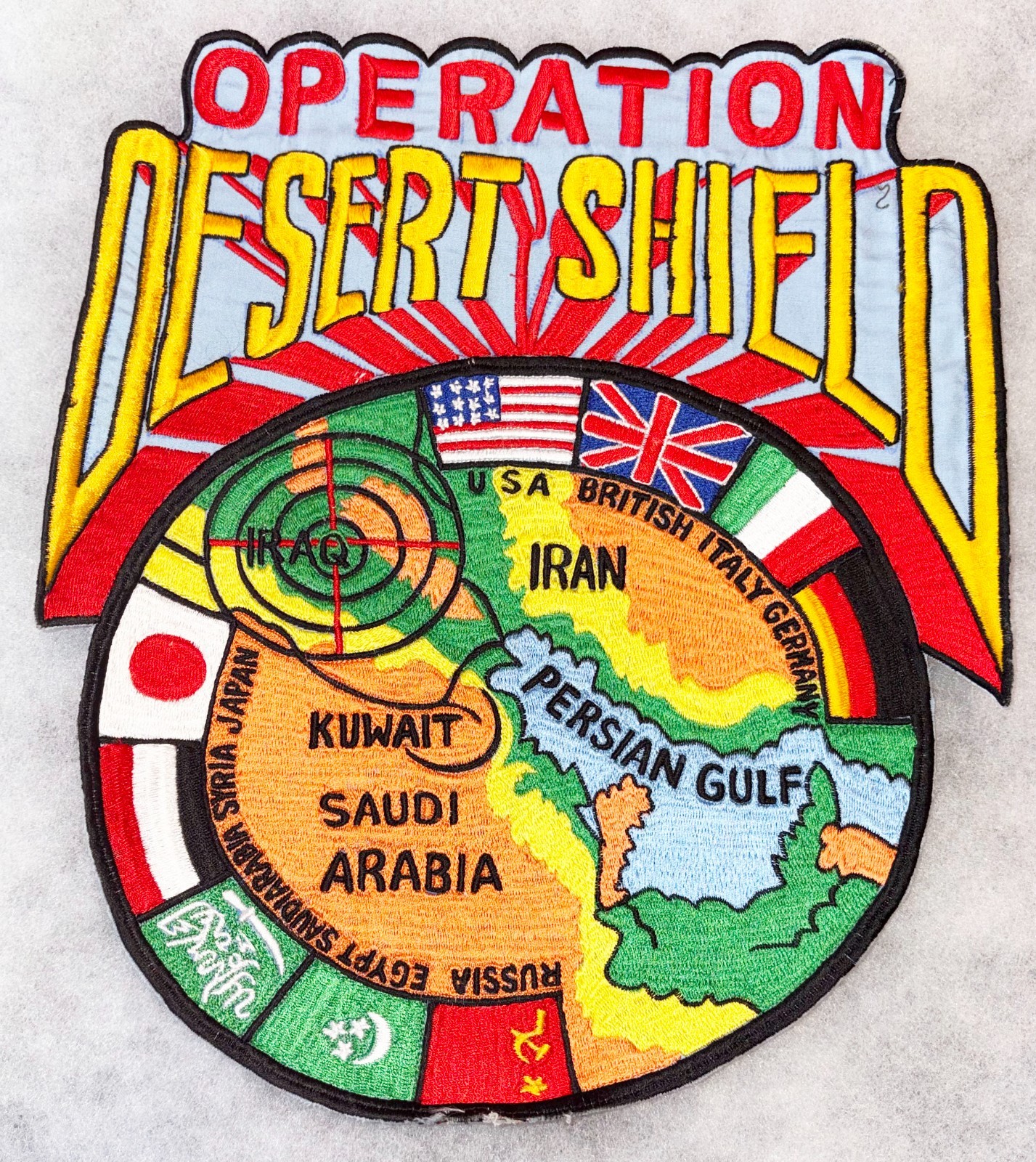 Theatre Made Operation Desert Shield Back Size Squadron Patch