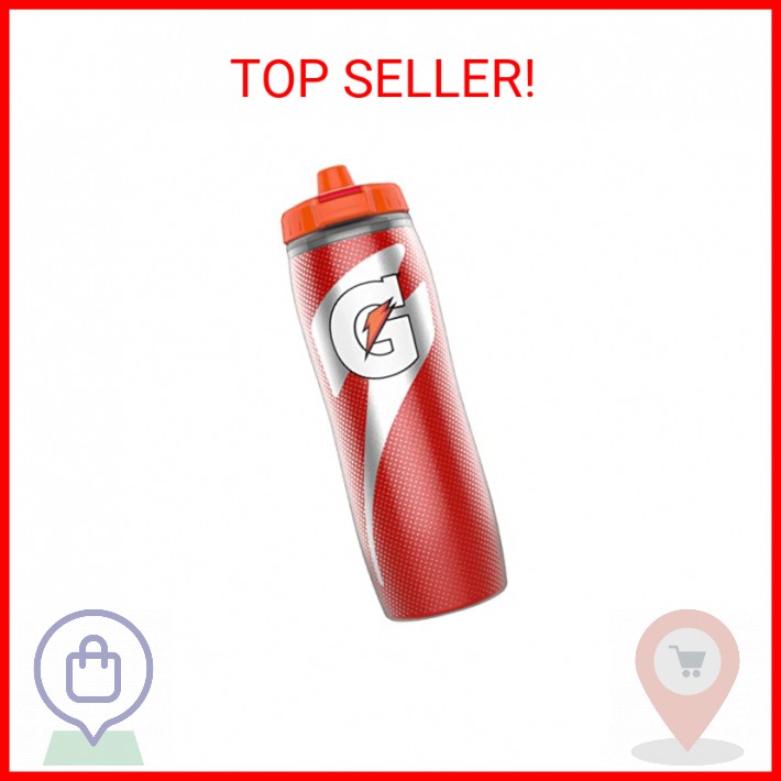 Gatorade Insulated Squeeze Bottle, Red, 30oz