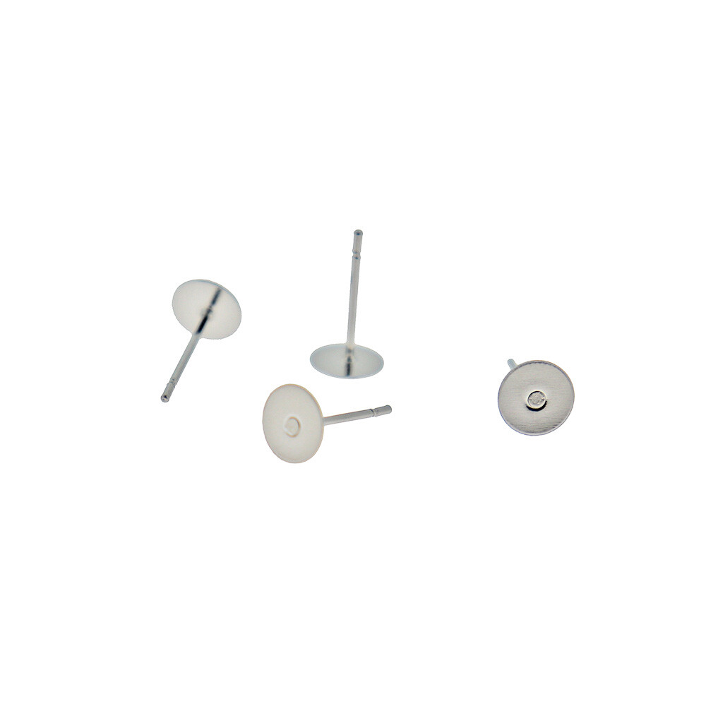 Stainless Steel Earrings - Stud Bases - 6mm x 12mm - 50 Pieces 25 Pairs - FD910
