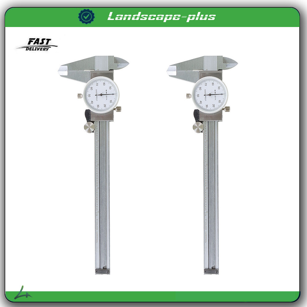 2PCS 6 Inch Dial Caliper Stainless Steel Shockproof Gauge 0.001" Of One Inch.