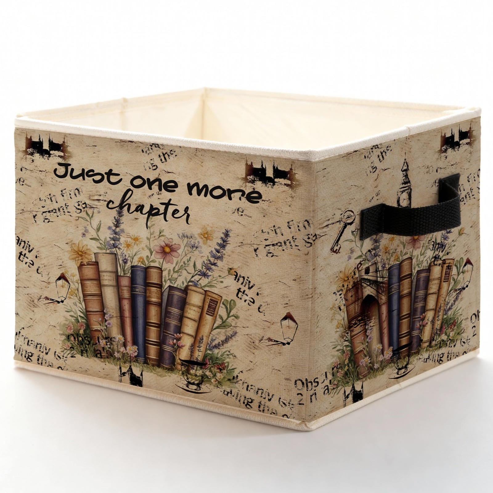 Mystical Academic Floral Books Storage Bins Box, Toybox for Girls, Just One M...
