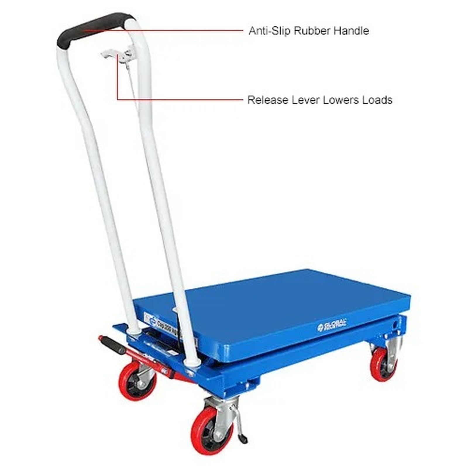 Mobile Single Scissor Lift Table, 32" x 19" Platform, 550 Lb.Capacity