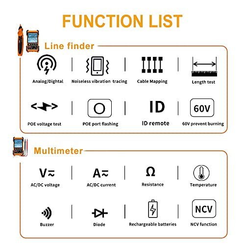 Netzwerkkabeltester, Multifunktions-POE-Kabeltester LCD-Display, Kabelpaarung