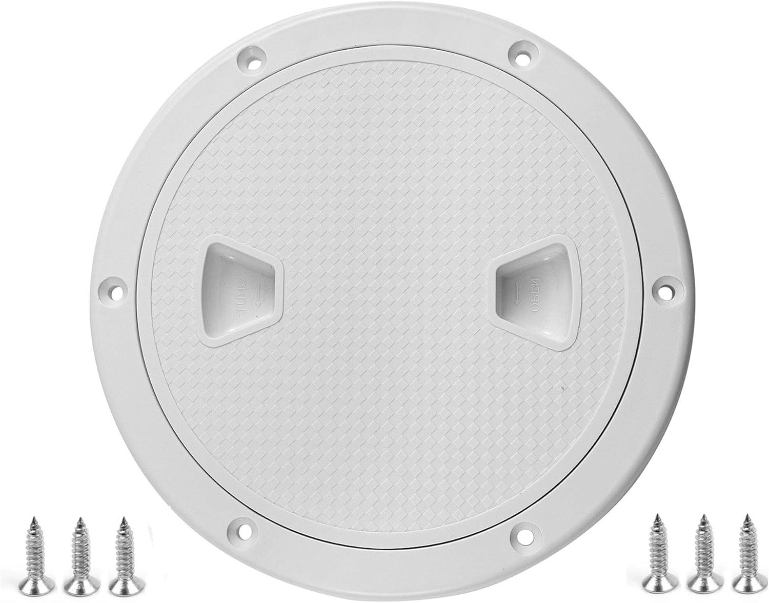6" White Circular Inspection Port Marine Access Hatch Cover, Boat ABS round Non