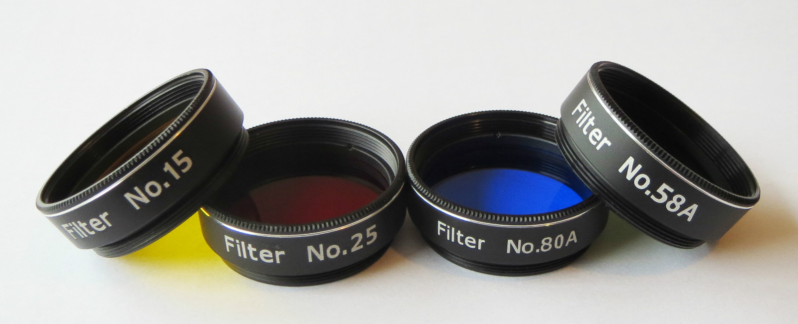 Set of 4 Superior Quality Yellow Red Blue Green 3.2cm Telescope Filter Salt
