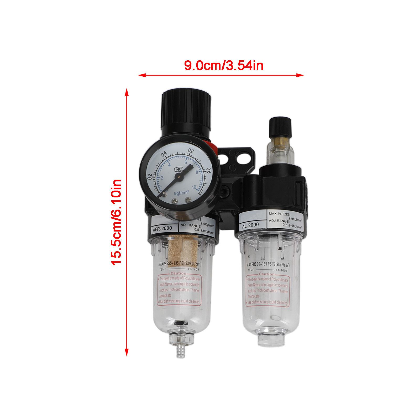 AFC-2000 Pneumatic Air Compressor FilterRegulator Moisture Trap Pressure Gauge B