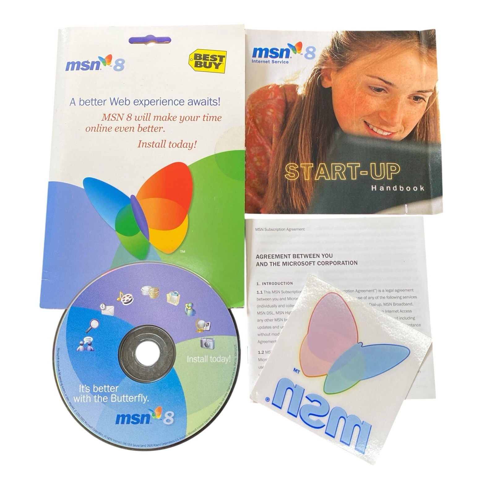 MSN 8 Installation CD X09-01625 Microsoft It's Better With the Butterfly Sticker