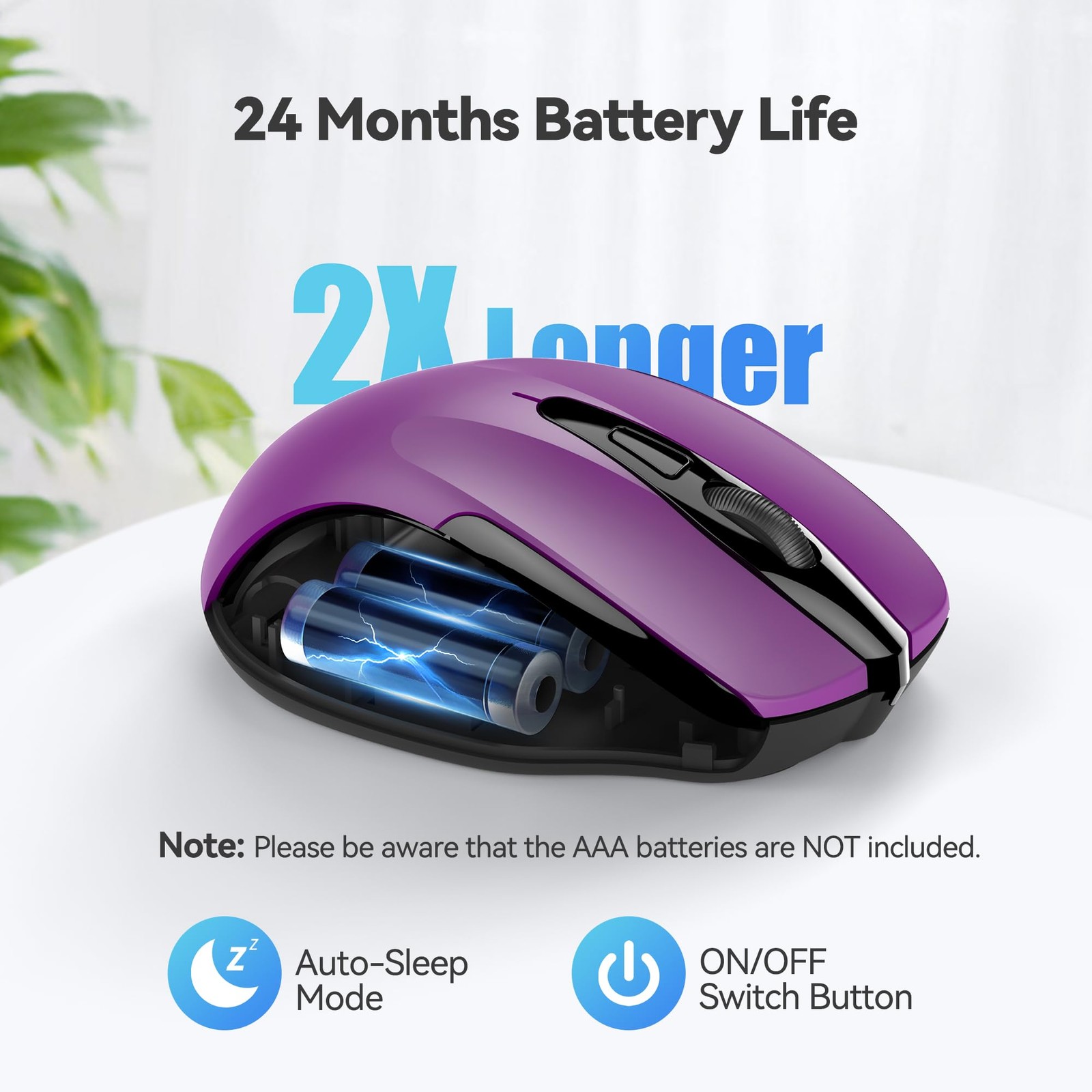 Wireless Mouse, 2.4G Ergonomic Optical Mouse, Computer Mouse for Laptop, PC, ...