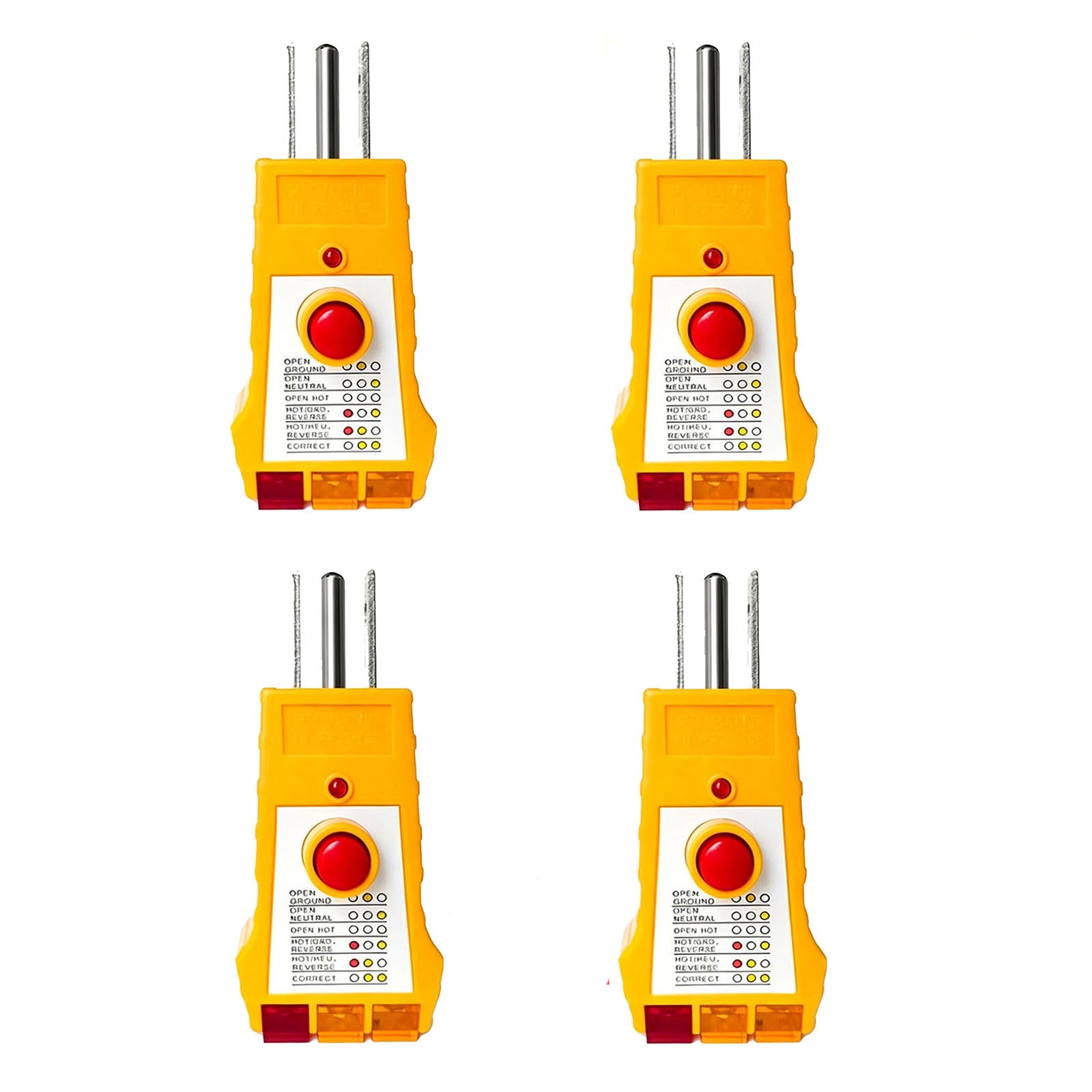4Pcs 3pin Outlet Tester For Grounding Products For GFCI Electrical AC110V-120V
