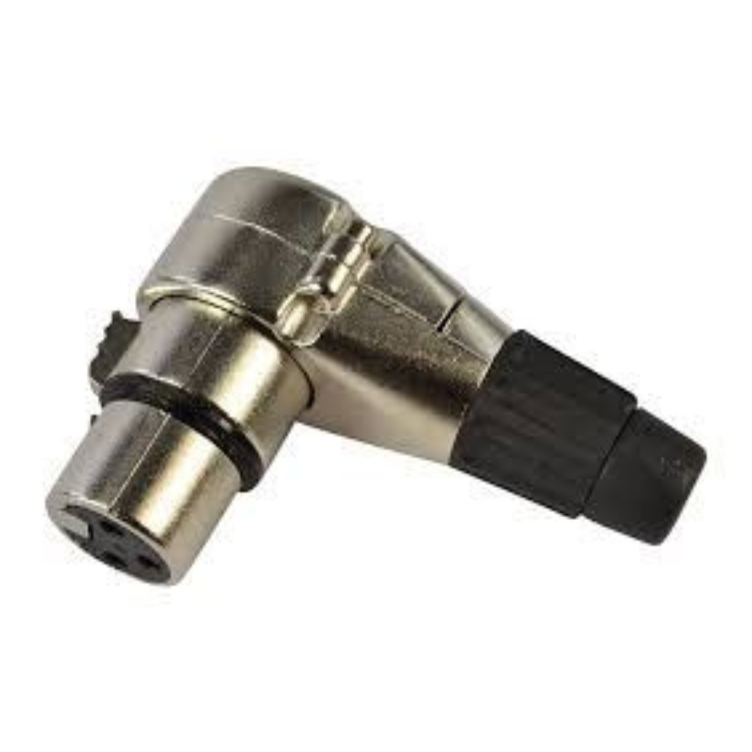 Right Angle XLR Female Connector – 3 Pin Balanced Audio Microphone Adapter