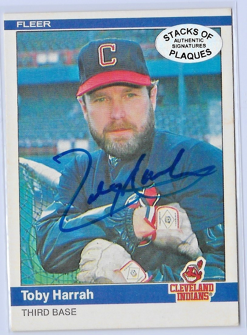 Toby Harrah, Cleveland Indians — Autographed '84 Fleer — Stacks of Plaques