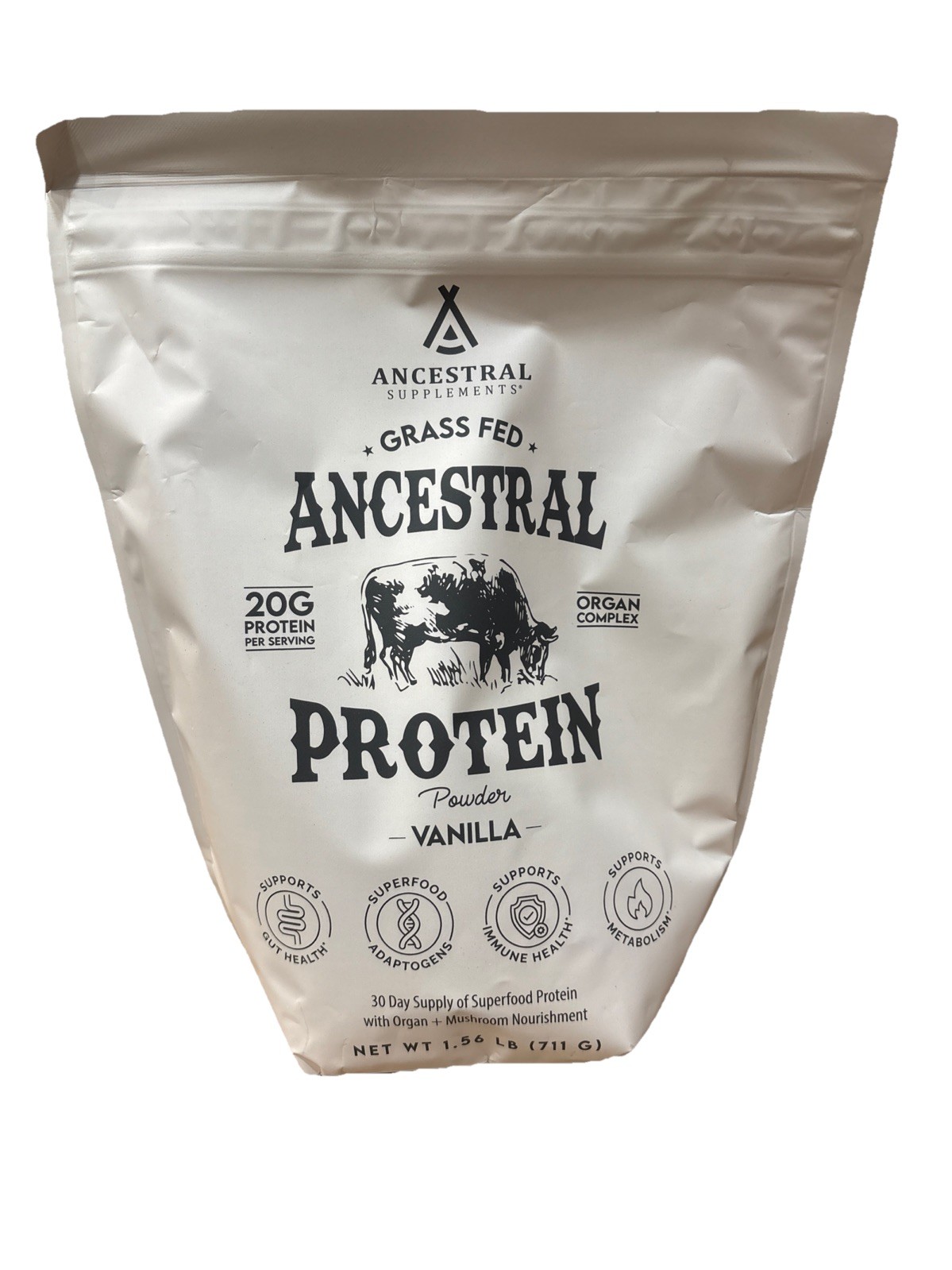 Ancestral Supplements Grass Fed Protein Powder, Vanilla Exp: 10/08/2026